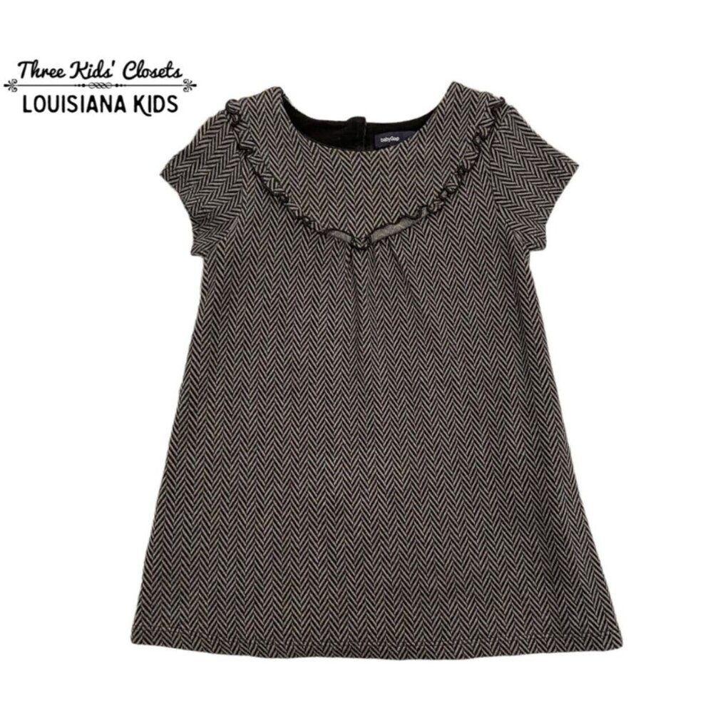 Baby Gap 3Y Black & Grey Herringbone Dress